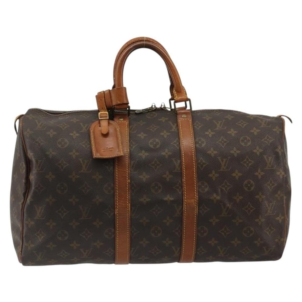 Louis Vuitton Monogram Keepall 50 Travel Bag Brown